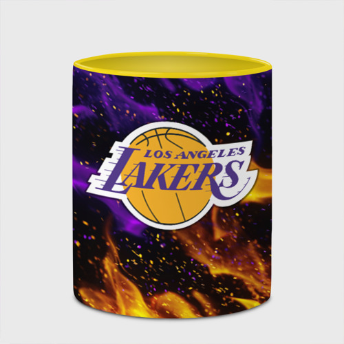 Кружка с полной запечаткой LA Lakers, цвет белый + желтый - фото 4