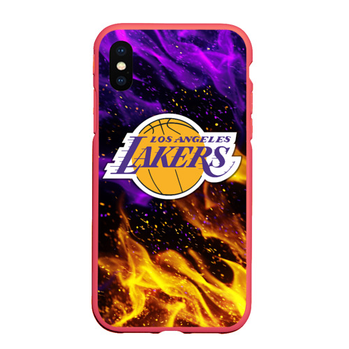 Чехол для iPhone XS Max матовый LA Lakers, цвет красный