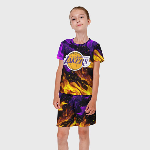 Детский костюм с шортами 3D LA Lakers, цвет 3D печать - фото 5