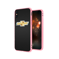 Чехол для iPhone X матовый Chevrolet Carbon Шевроле Карбон - фото 2