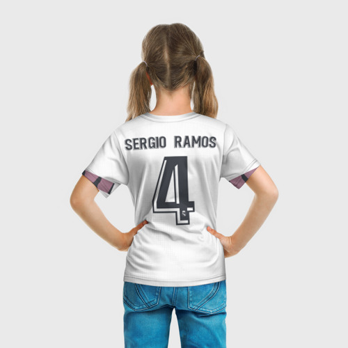 Детская футболка 3D с принтом Ramos home 20-21, вид сзади #2
