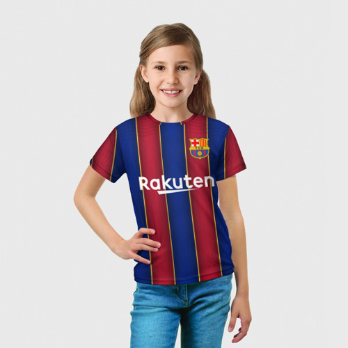 Детская футболка 3D Messi home 20-21, цвет 3D печать - фото 5