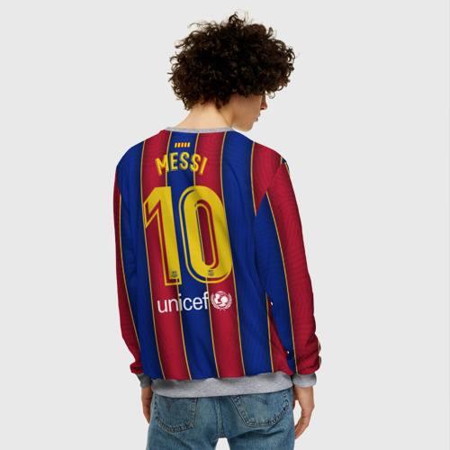 Мужской свитшот 3D Messi home 20-21, цвет меланж - фото 4
