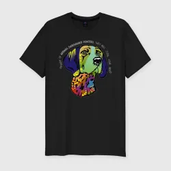 Мужская футболка хлопок Slim Берегись курцхаара