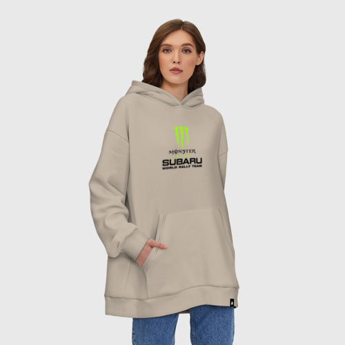 Худи SuperOversize хлопок Monster energy, цвет миндальный - фото 4