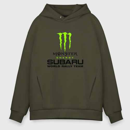 Мужское худи Oversize хлопок Monster energy, цвет хаки