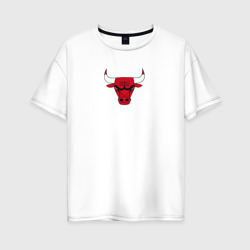 Женская футболка хлопок Oversize Chicago bulls лого