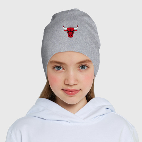 Детская шапка демисезонная Chicago bulls лого, цвет меланж - фото 5