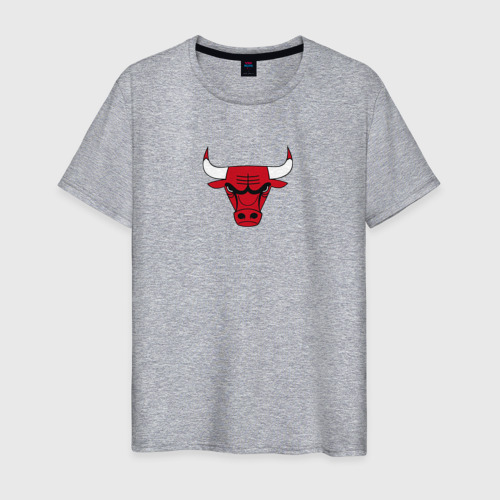 Мужская футболка хлопок Chicago bulls лого, цвет меланж