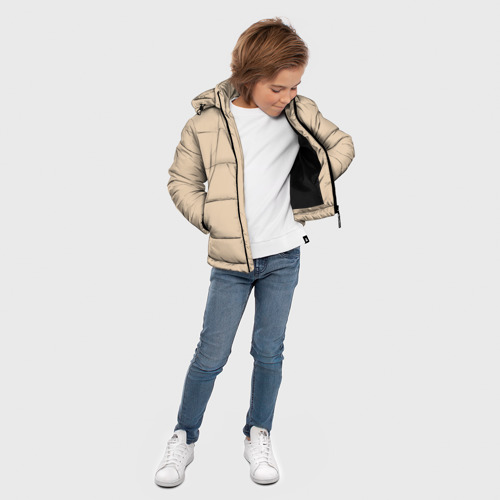Зимняя куртка для мальчиков 3D Бежевая, цвет черный - фото 5