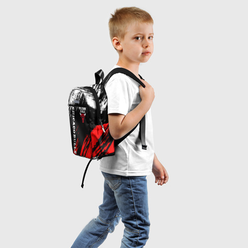 Детский рюкзак 3D с принтом CHICAGO BULLS, вид сзади #1