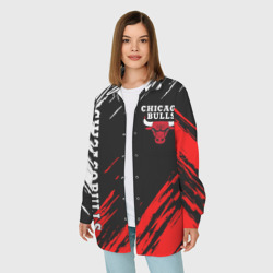 Женская рубашка oversize 3D Chicago bulls - фото 2