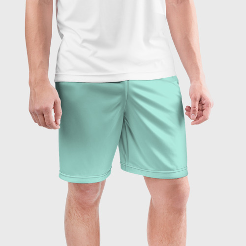 Мужские шорты спортивные с принтом Мятная Маска, фото на моделе #1