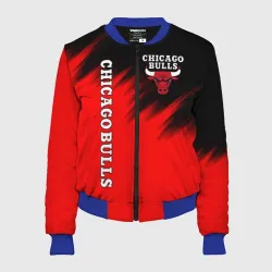 Женский бомбер 3D Chicago bulls Чикаго буллс