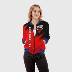 Женский бомбер 3D Chicago bulls Чикаго буллс - фото 2