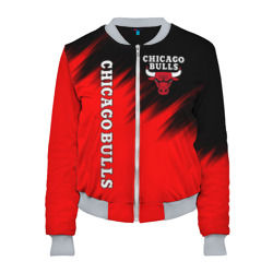 Женский бомбер 3D Chicago bulls Чикаго буллс