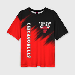 Женская футболка oversize 3D Chicago bulls Чикаго буллс