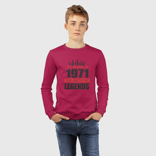 Детский свитшот хлопок 1971 - рождение легенды, цвет маджента - фото 7