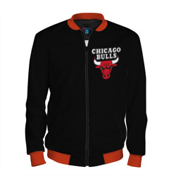 Мужской бомбер 3D Chicago bulls Чикаго буллс лого на кармашке