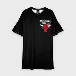 Детское платье 3D Chicago bulls Чикаго буллс лого на кармашке