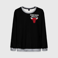 Мужской свитшот 3D Chicago bulls Чикаго буллс лого на кармашке