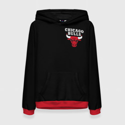 Женская толстовка 3D Chicago bulls Чикаго буллс лого на кармашке