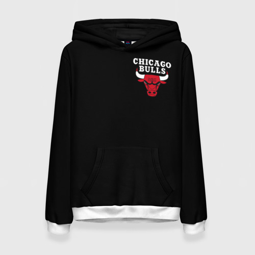 Женская толстовка 3D Chicago bulls Чикаго буллс лого на кармашке, цвет 3D печать