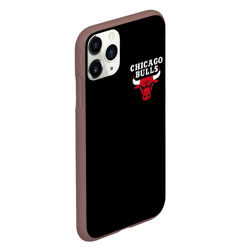 Чехол для iPhone 11 Pro матовый Chicago bulls Чикаго буллс лого на кармашке - фото 2