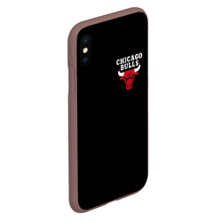 Чехол для iPhone XS Max матовый Chicago bulls Чикаго буллс лого на кармашке - фото 2