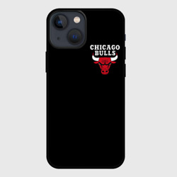 Чехол для iPhone 13 mini Chicago bulls Чикаго буллс лого на кармашке