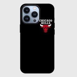 Чехол для iPhone 13 Pro Chicago bulls Чикаго буллс лого на кармашке