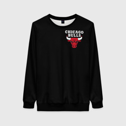 Женский свитшот 3D Chicago bulls Чикаго буллс лого на кармашке