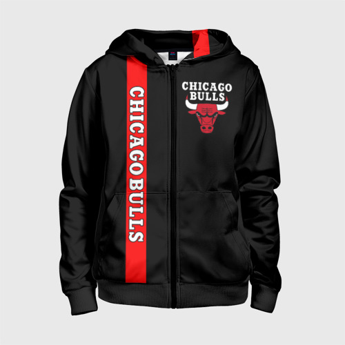 Детская толстовка 3D на молнии Chicago bulls, цвет черный