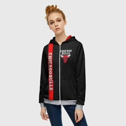 Женская толстовка 3D на молнии Chicago bulls - фото 2