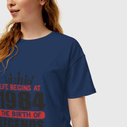 Женская футболка хлопок Oversize 1984 - рождение легенды - фото 2