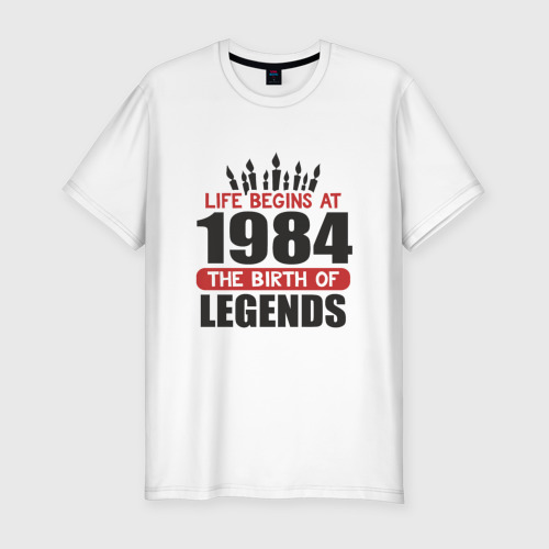 Мужская футболка хлопок Slim 1984 - рождение легенды, цвет белый