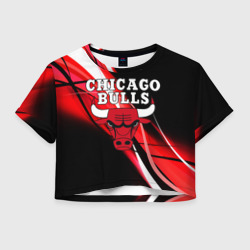 Женская футболка Crop-top 3D Chicago bulls Чикаго буллс