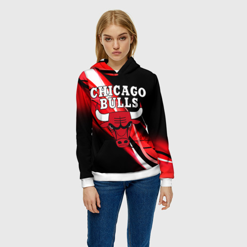 Женская толстовка 3D Chicago bulls Чикаго буллс, цвет 3D печать - фото 3