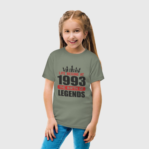 Детская футболка хлопок 1993 - рождение легенды, цвет авокадо - фото 5