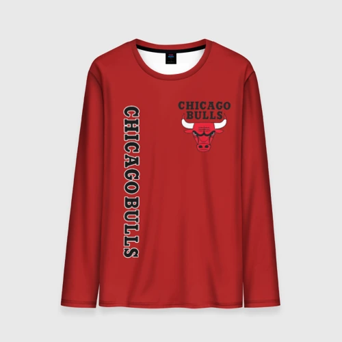 Мужской лонгслив 3D Chicago bulls Чикаго буллс