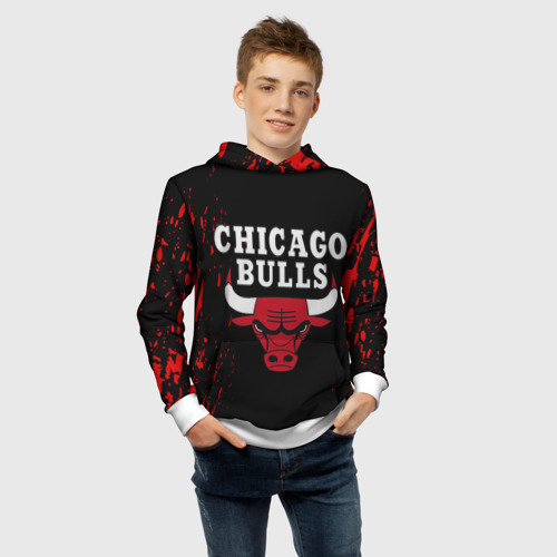 Детская толстовка 3D Chicago bulls Чикаго буллс, цвет белый - фото 6