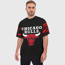 Мужская футболка oversize 3D Chicago bulls Чикаго буллс - фото 2