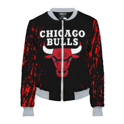 Женский бомбер 3D Chicago bulls Чикаго буллс