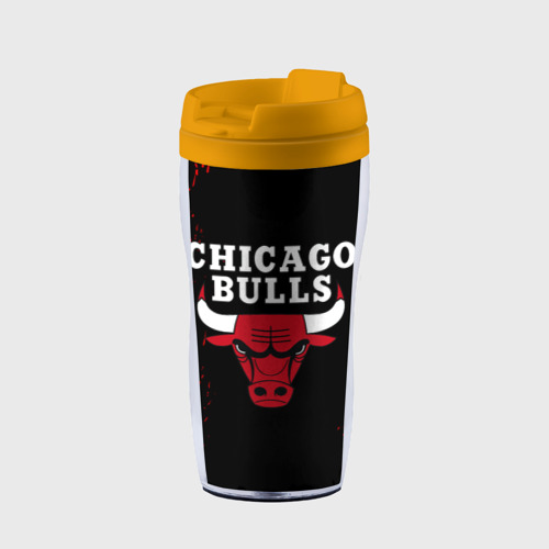 Термокружка-непроливайка Chicago bulls Чикаго буллс, цвет желтый