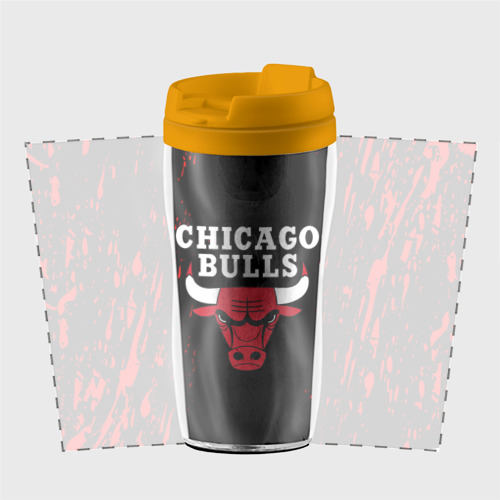 Термокружка-непроливайка Chicago bulls Чикаго буллс, цвет желтый - фото 2