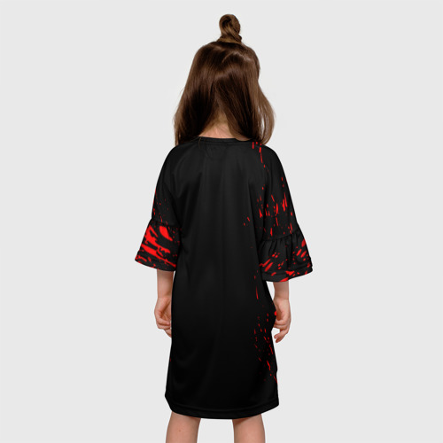 Детское платье 3D с принтом CHICAGO BULLS | ЧИКАГО БУЛЛС, вид сзади #2