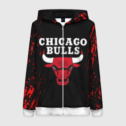 Женская толстовка 3D на молнии Chicago bulls Чикаго буллс