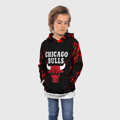 Детская толстовка 3D Chicago bulls Чикаго буллс, цвет белый - фото 3