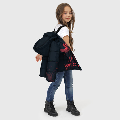 Зимняя куртка для девочек 3D Valorant omen, цвет светло-серый - фото 6