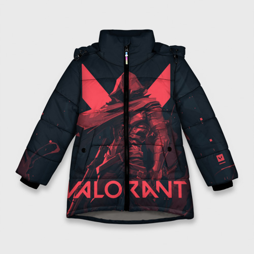 Зимняя куртка для девочек 3D Valorant omen, цвет светло-серый